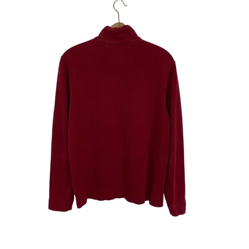 Banana Republic‎ Red Cotton Sweater Medium Classic Knit Fall Layer